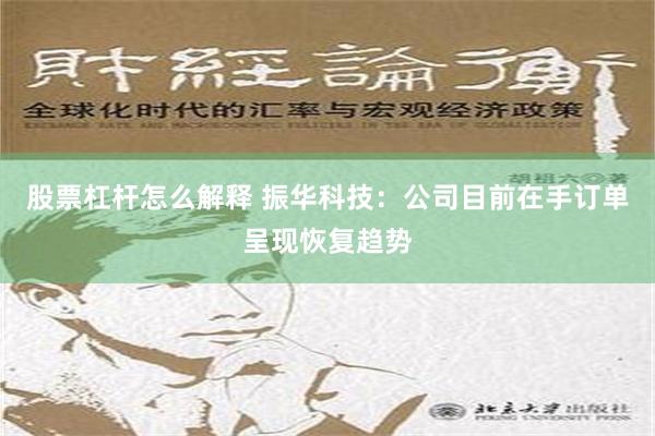 股票杠杆怎么解释 振华科技：公司目前在手订单呈现恢复趋势