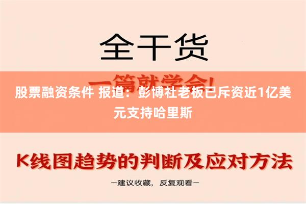 股票融资条件 报道：彭博社老板已斥资近1亿美元支持哈里斯