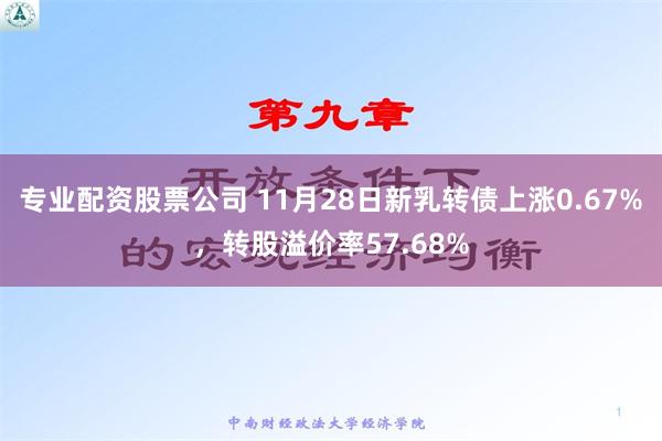 专业配资股票公司 11月28日新乳转债上涨0.67%，转股溢价率57.68%