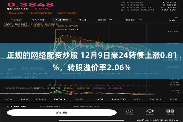 正规的网络配资炒股 12月9日豪24转债上涨0.81%，转股溢价率2.06%